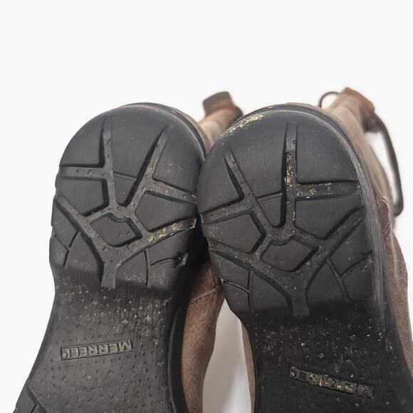 Merrell Vera Boots Size 8.5 Mid Barnwood Brown Leather Womens Calf - Picture 9 of 13